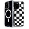 Black and White Zoomed Checkerboard iPhone 15 Pro MagSafe Case